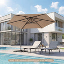 10 FT Patio Cantilever Umbrella with 360° Rotation and Air Vent for Backyard and Poolside by LJGDeals