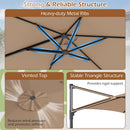 10 FT Patio Cantilever Umbrella with 360° Rotation and Air Vent for Backyard and Poolside by DirectDeals