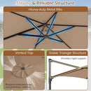 10 FT Patio Cantilever Umbrella with 360° Rotation and Air Vent for Backyard and Poolside by LJGDeals