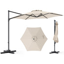 10 FT Patio Cantilever Umbrella with 360° Rotation and Air Vent for Backyard and Poolside by DirectDeals