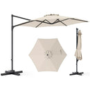 10 FT Patio Cantilever Umbrella with 360° Rotation and Air Vent for Backyard and Poolside by LJGDeals