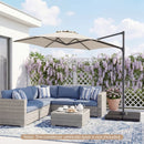 10 FT Patio Cantilever Umbrella with 360° Rotation and Air Vent for Backyard and Poolside by LJGDeals