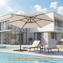 10 FT Patio Cantilever Umbrella with 360° Rotation and Air Vent for Backyard and Poolside by DirectDeals