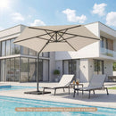 10 FT Patio Cantilever Umbrella with 360° Rotation and Air Vent for Backyard and Poolside by LJGDeals