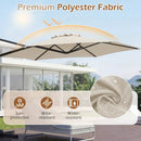 10 FT Patio Cantilever Umbrella with 360° Rotation and Air Vent for Backyard and Poolside by LJGDeals
