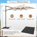 10 FT Patio Cantilever Umbrella with 360° Rotation and Air Vent for Backyard and Poolside by LJGDeals