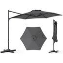 10 FT Patio Cantilever Umbrella with 360° Rotation and Air Vent for Backyard and Poolside by DirectDeals
