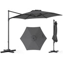 10 FT Patio Cantilever Umbrella with 360° Rotation and Air Vent for Backyard and Poolside by LJGDeals