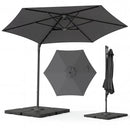 10 FT Patio Cantilever Umbrella with 360° Rotation and Air Vent for Backyard and Poolside by DirectDeals