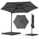 10 FT Patio Cantilever Umbrella with 360° Rotation and Air Vent for Backyard and Poolside by LJGDeals