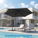 10 FT Patio Cantilever Umbrella with 360° Rotation and Air Vent for Backyard and Poolside by LJGDeals