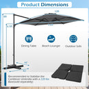 10 FT Patio Cantilever Umbrella with 360° Rotation and Air Vent for Backyard and Poolside by DirectDeals