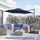 10 FT Patio Cantilever Umbrella with 360° Rotation and Air Vent for Backyard and Poolside by LJGDeals