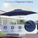 10 FT Patio Cantilever Umbrella with 360° Rotation and Air Vent for Backyard and Poolside by DirectDeals