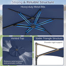 10 FT Patio Cantilever Umbrella with 360° Rotation and Air Vent for Backyard and Poolside by LJGDeals