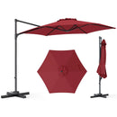 10 FT Patio Cantilever Umbrella with 360° Rotation and Air Vent for Backyard and Poolside by LJGDeals