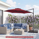10 FT Patio Cantilever Umbrella with 360° Rotation and Air Vent for Backyard and Poolside by LJGDeals