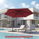 10 FT Patio Cantilever Umbrella with 360° Rotation and Air Vent for Backyard and Poolside by LJGDeals