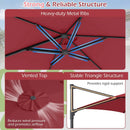 10 FT Patio Cantilever Umbrella with 360° Rotation and Air Vent for Backyard and Poolside by LJGDeals