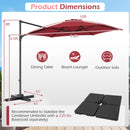 10 FT Patio Cantilever Umbrella with 360° Rotation and Air Vent for Backyard and Poolside by DirectDeals