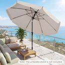 10 FT Scalloped Patio Umbrella with Push Button Tilt by LJGDeals