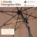 10 FT Scalloped Patio Umbrella with Push Button Tilt by DirectDeals