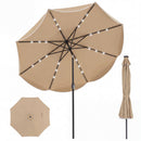 10 FT Scalloped Solar Patio Umbrella with 24 LED Lights and Tilt Adjustment by DirectDeals