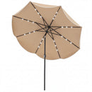 10 FT Scalloped Solar Patio Umbrella with 24 LED Lights and Tilt Adjustment by DirectDeals