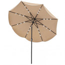 10 FT Scalloped Solar Patio Umbrella with 24 LED Lights and Tilt Adjustment by LJGDeals