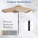 10 FT Scalloped Solar Patio Umbrella with 24 LED Lights and Tilt Adjustment by LJGDeals