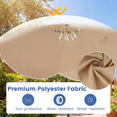 10 FT Scalloped Solar Patio Umbrella with 24 LED Lights and Tilt Adjustment by LJGDeals