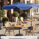 10 FT Scalloped Solar Patio Umbrella with 24 LED Lights and Tilt Adjustment by DirectDeals