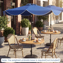 10 FT Scalloped Solar Patio Umbrella with 24 LED Lights and Tilt Adjustment by LJGDeals