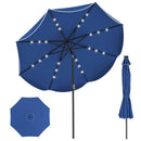 10 FT Scalloped Solar Patio Umbrella with 24 LED Lights and Tilt Adjustment by LJGDeals
