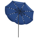 10 FT Scalloped Solar Patio Umbrella with 24 LED Lights and Tilt Adjustment by LJGDeals