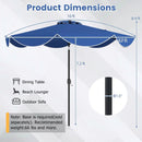 10 FT Scalloped Solar Patio Umbrella with 24 LED Lights and Tilt Adjustment by LJGDeals