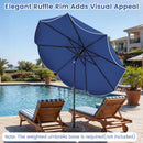 10 FT Scalloped Solar Patio Umbrella with 24 LED Lights and Tilt Adjustment by DirectDeals