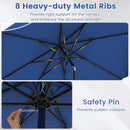 10 FT Scalloped Solar Patio Umbrella with 24 LED Lights and Tilt Adjustment by LJGDeals