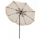 10 FT Scalloped Solar Patio Umbrella with 24 LED Lights and Tilt Adjustment by LJGDeals