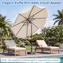 10 FT Scalloped Solar Patio Umbrella with 24 LED Lights and Tilt Adjustment by LJGDeals