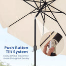 10 FT Scalloped Solar Patio Umbrella with 24 LED Lights and Tilt Adjustment by LJGDeals