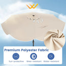 10 FT Scalloped Solar Patio Umbrella with 24 LED Lights and Tilt Adjustment by DirectDeals