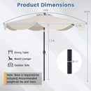 10 FT Scalloped Solar Patio Umbrella with 24 LED Lights and Tilt Adjustment by LJGDeals