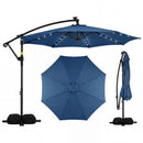 10 FT Solar LED Offset Cantilever Patio Umbrella Hanging Outdoor Market Umbrella by LJGDeals