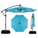 10 FT Solar LED Offset Cantilever Patio Umbrella Hanging Outdoor Market Umbrella by LJGDeals