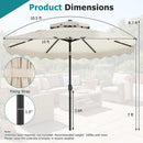 10 FT Solar LED Patio Umbrella for Deck and Pool by LJGDeals