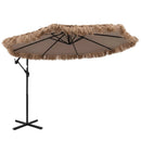 10 FT Solar Thatched Cantilever Umbrella with Crank Lift by LJGDeals
