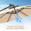 10 Feet Cantilever Umbrella with 32 LED Lights and Solar Panel Batteries by LJGDeals