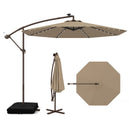 10 Feet Cantilever Umbrella with 32 LED Lights and Solar Panel Batteries by LJGDeals