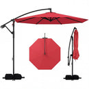 10 Feet Offset Hanging Umbrella with Base Patio Cantilever Umbrella with Tilt by LJGDeals